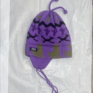 SERAC Purple and Green Kids Winter Hat